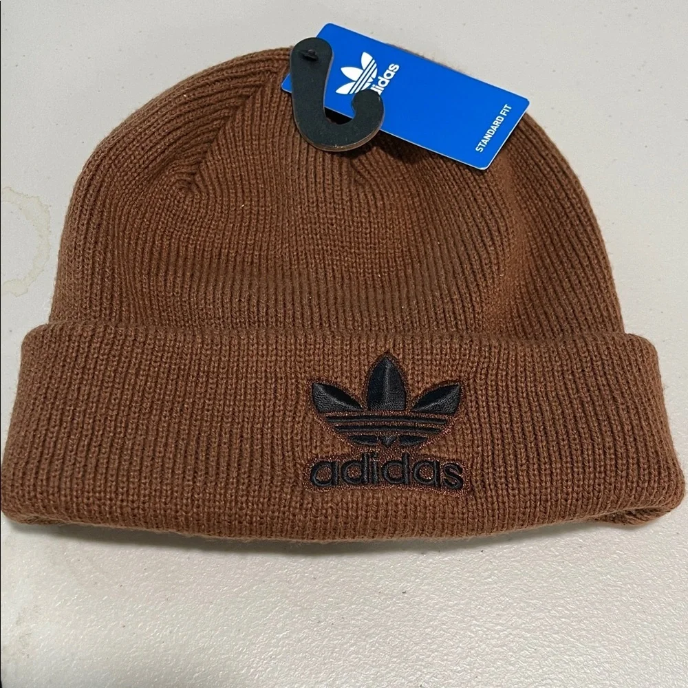 Adidas Brown Knit Beanie Unisex Standard Fit
